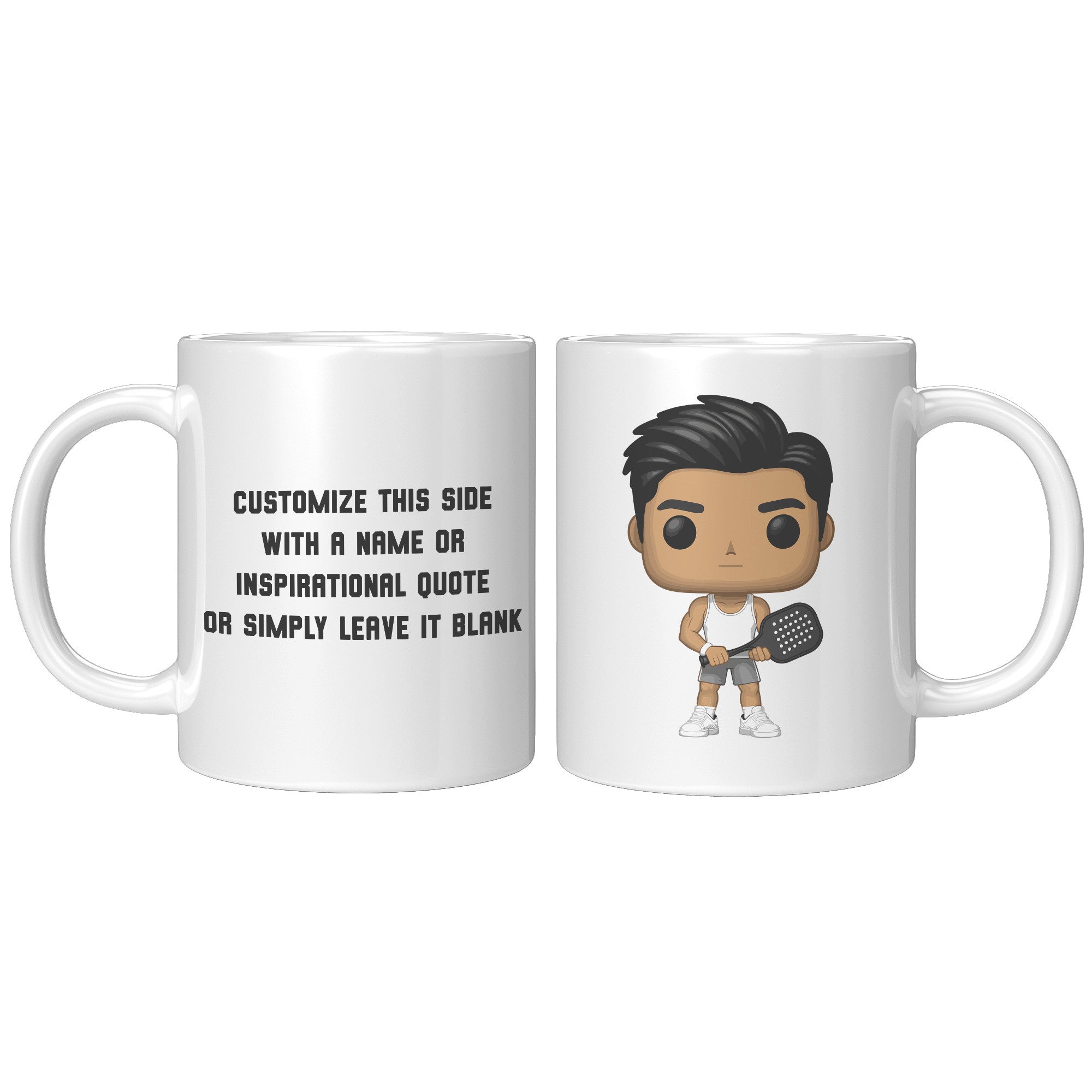 "Funko Pop Style Pickle Ball Player Boy Coffee Mug - Cute Athletic Cup - Perfect Gift for Pickle Ball Enthusiasts - Sporty Boy Apparel" - A