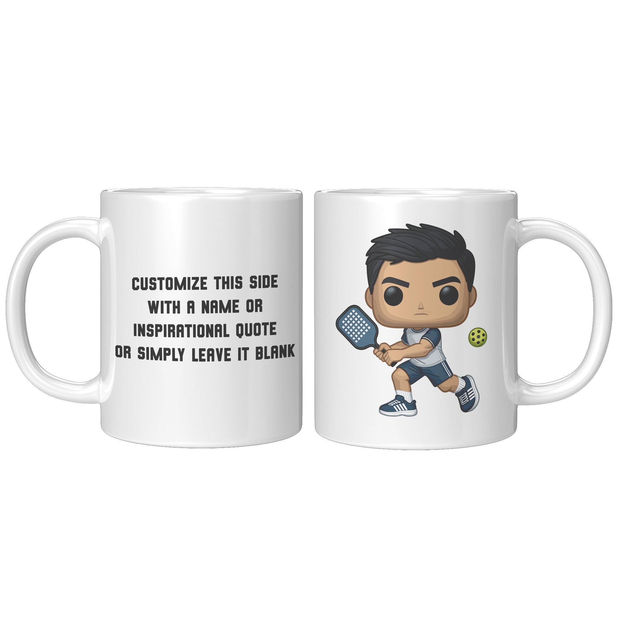 "Funko Pop Style Pickle Ball Player Boy Coffee Mug - Cute Athletic Cup - Perfect Gift for Pickle Ball Enthusiasts - Sporty Boy Apparel" - G