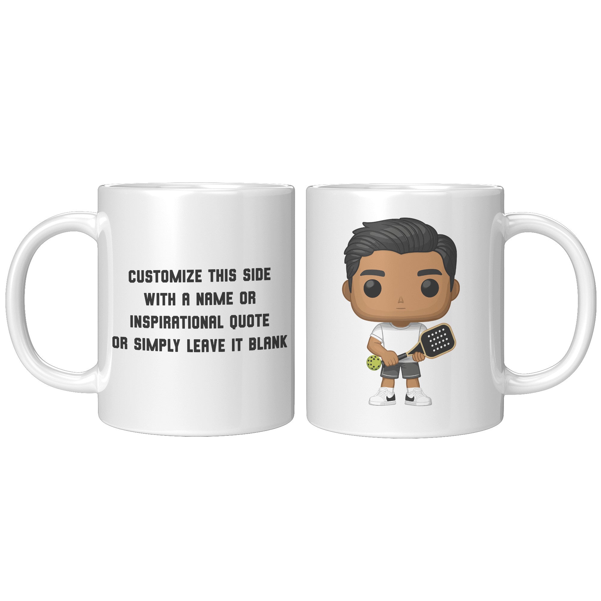 "Funko Pop Style Pickle Ball Player Boy Coffee Mug - Cute Athletic Cup - Perfect Gift for Pickle Ball Enthusiasts - Sporty Boy Apparel" - B