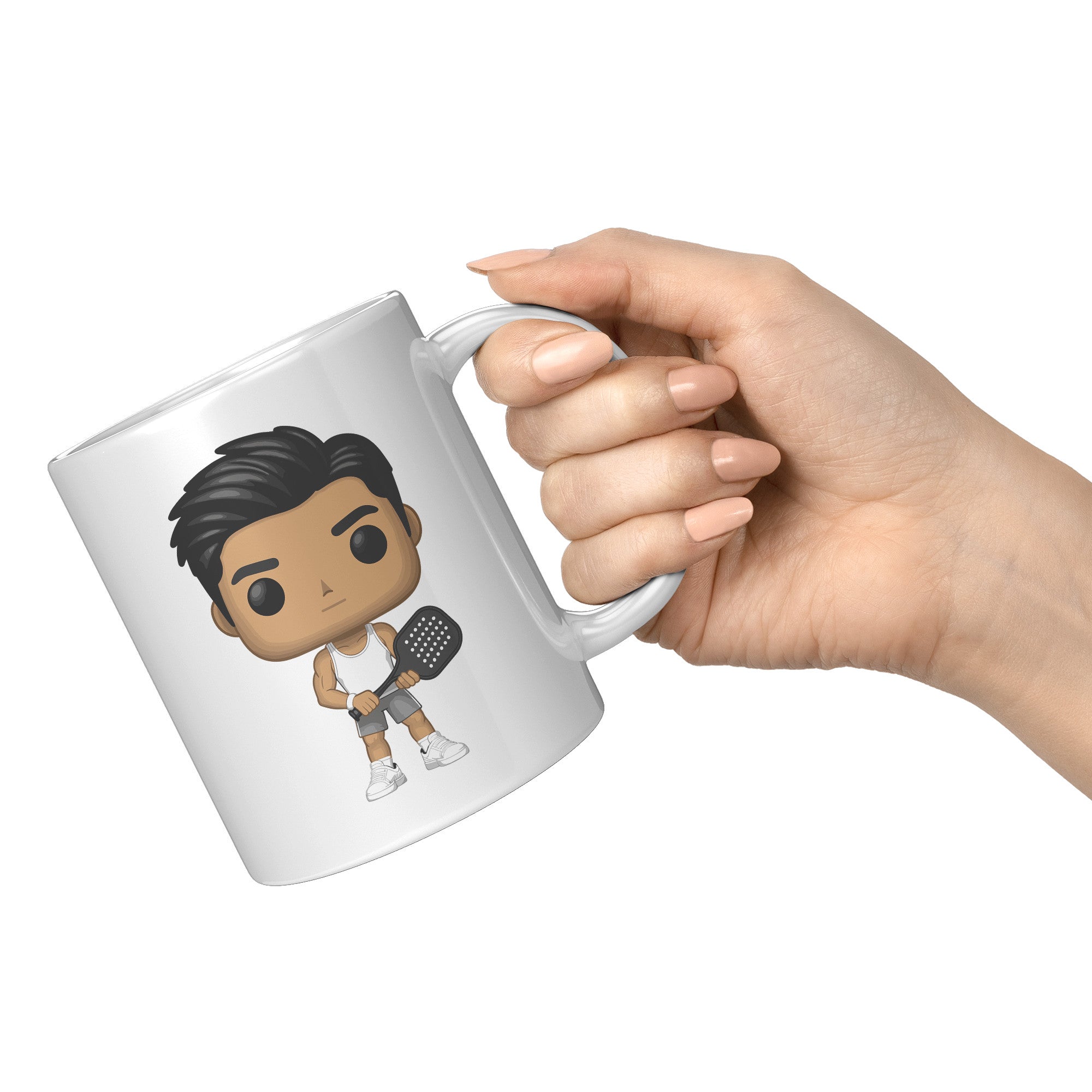 "Funko Pop Style Pickle Ball Player Boy Coffee Mug - Cute Athletic Cup - Perfect Gift for Pickle Ball Enthusiasts - Sporty Boy Apparel" - A