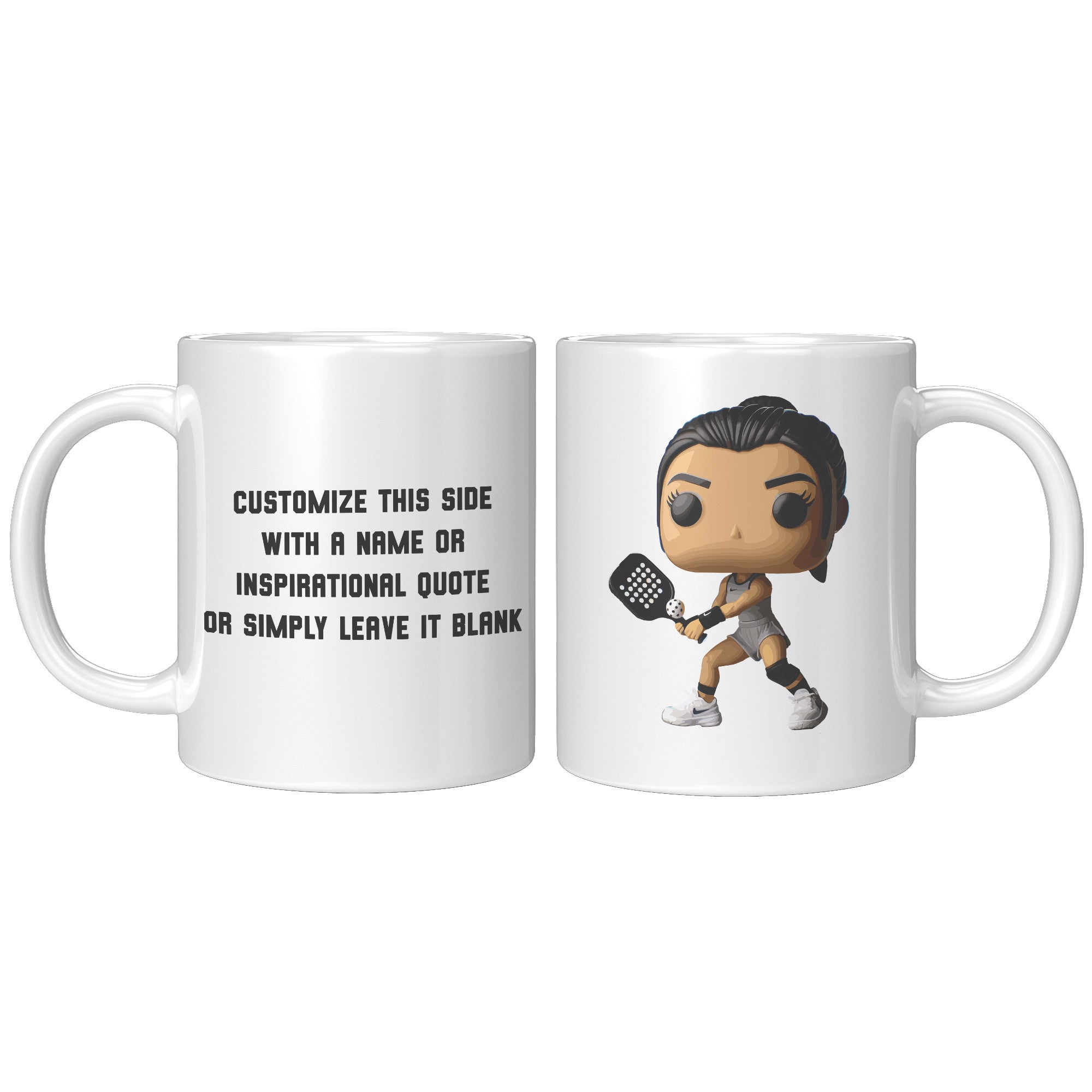 "Funko Pop Style Pickle Ball Player Girl Coffee Mug - Cute Athletic Cup - Perfect Gift for Pickle Ball Enthusiasts - Sporty Chic Apparel" - C