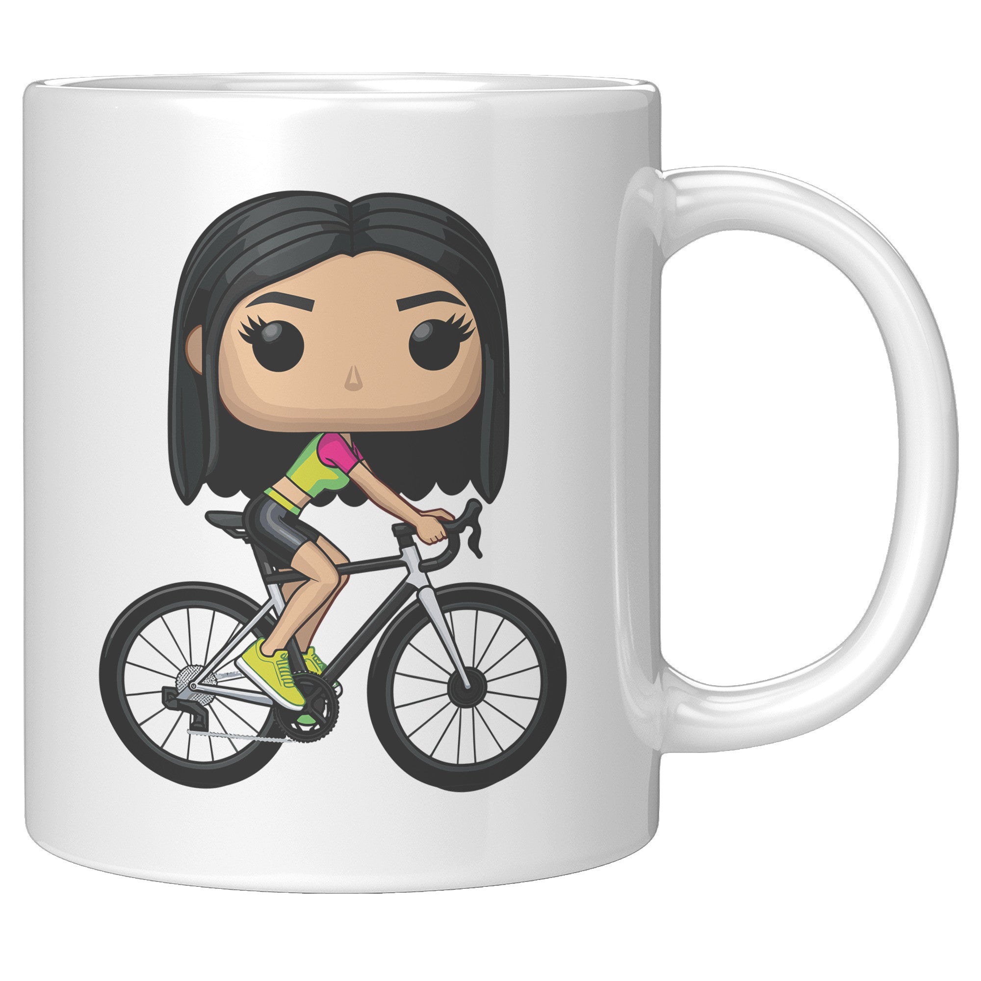 "Funko Pop Triathlon Athlete Coffee Mug - Multisport Morning Brew Cup - Ideal Gift for Triathletes - Swim, Bike, Run Inspired Mug" - P