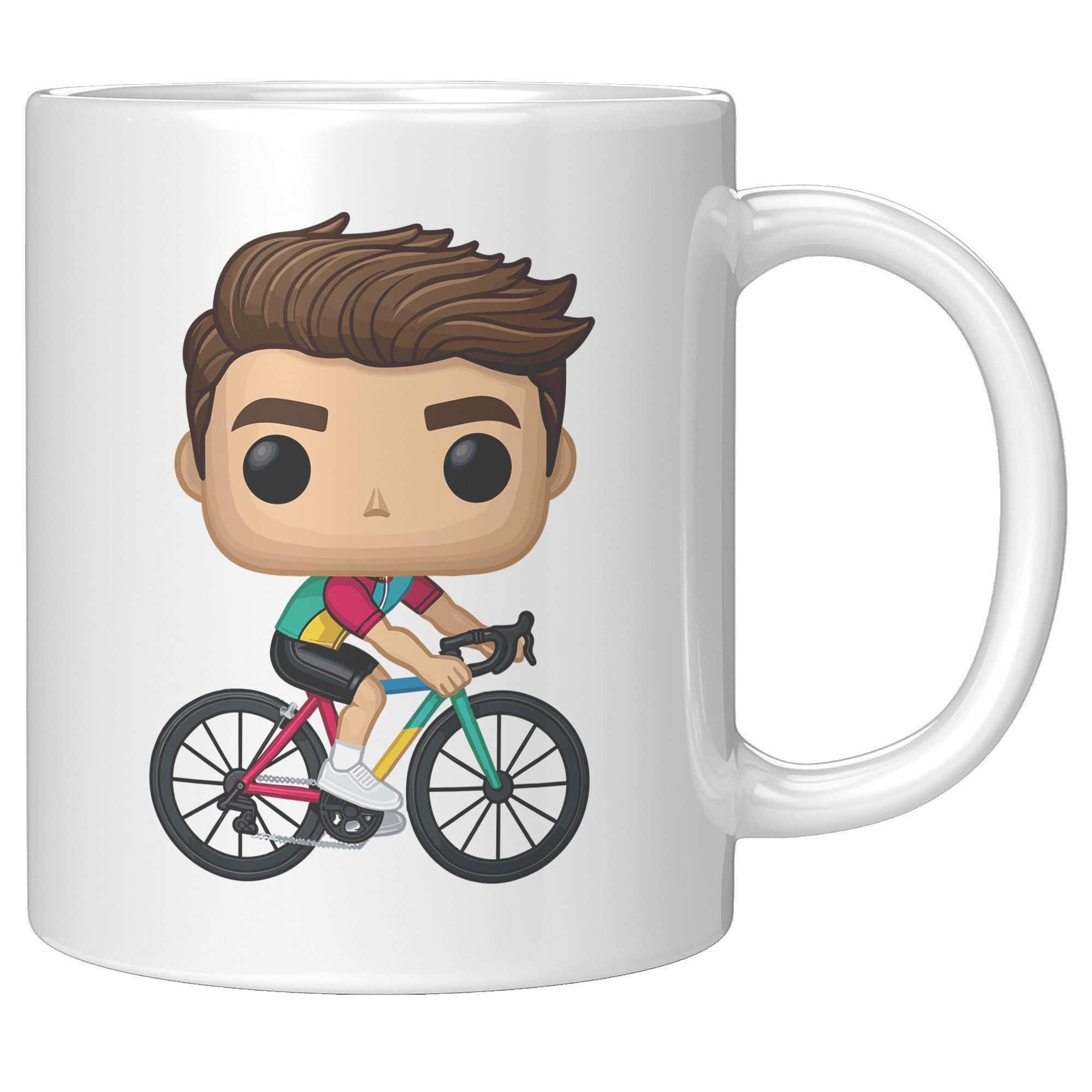 "Funko Pop Triathlon Athlete Coffee Mug - Multisport Morning Brew Cup - Ideal Gift for Triathletes - Swim, Bike, Run Inspired Mug" - V