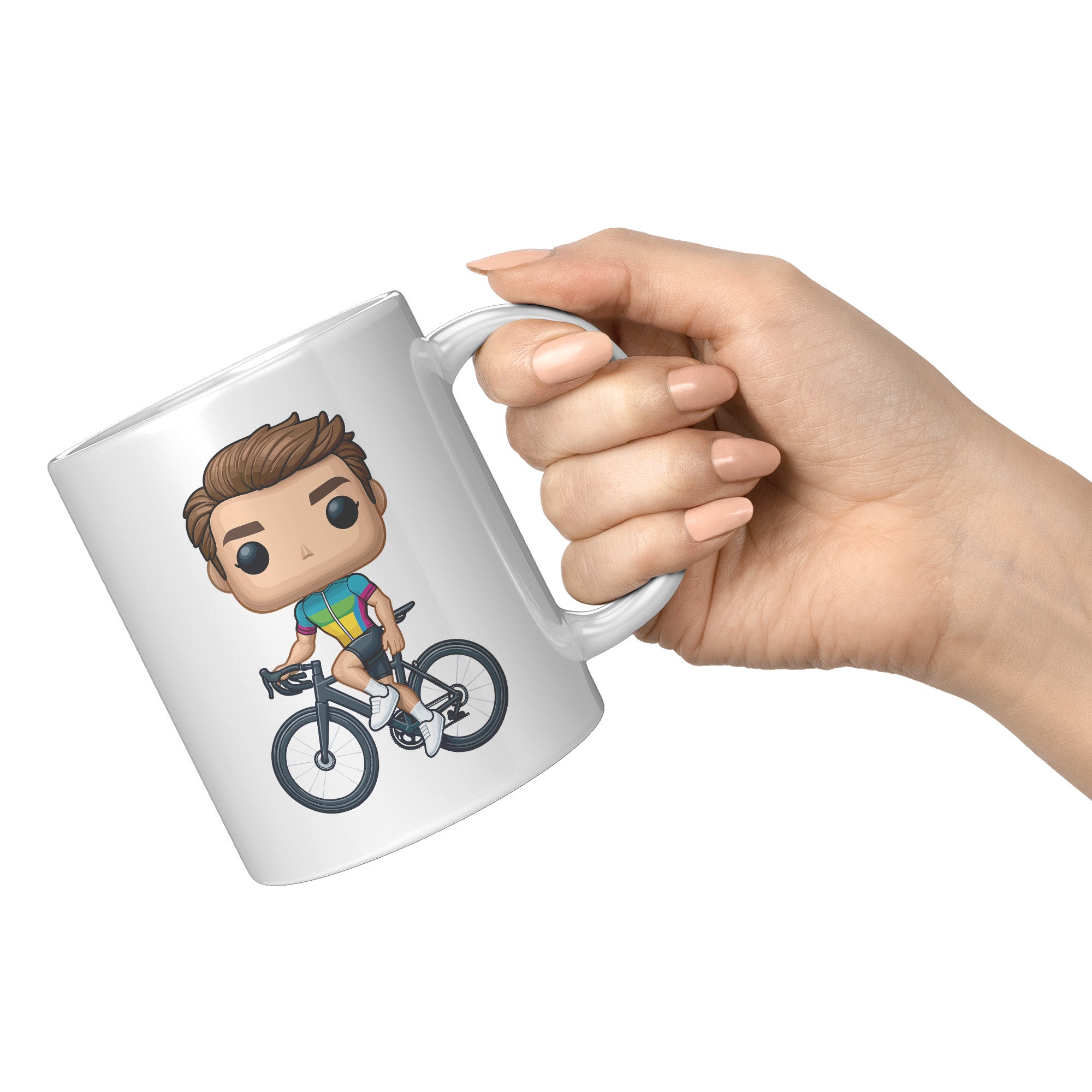 "Funko Pop Triathlon Athlete Coffee Mug - Multisport Morning Brew Cup - Ideal Gift for Triathletes - Swim, Bike, Run Inspired Mug" - W