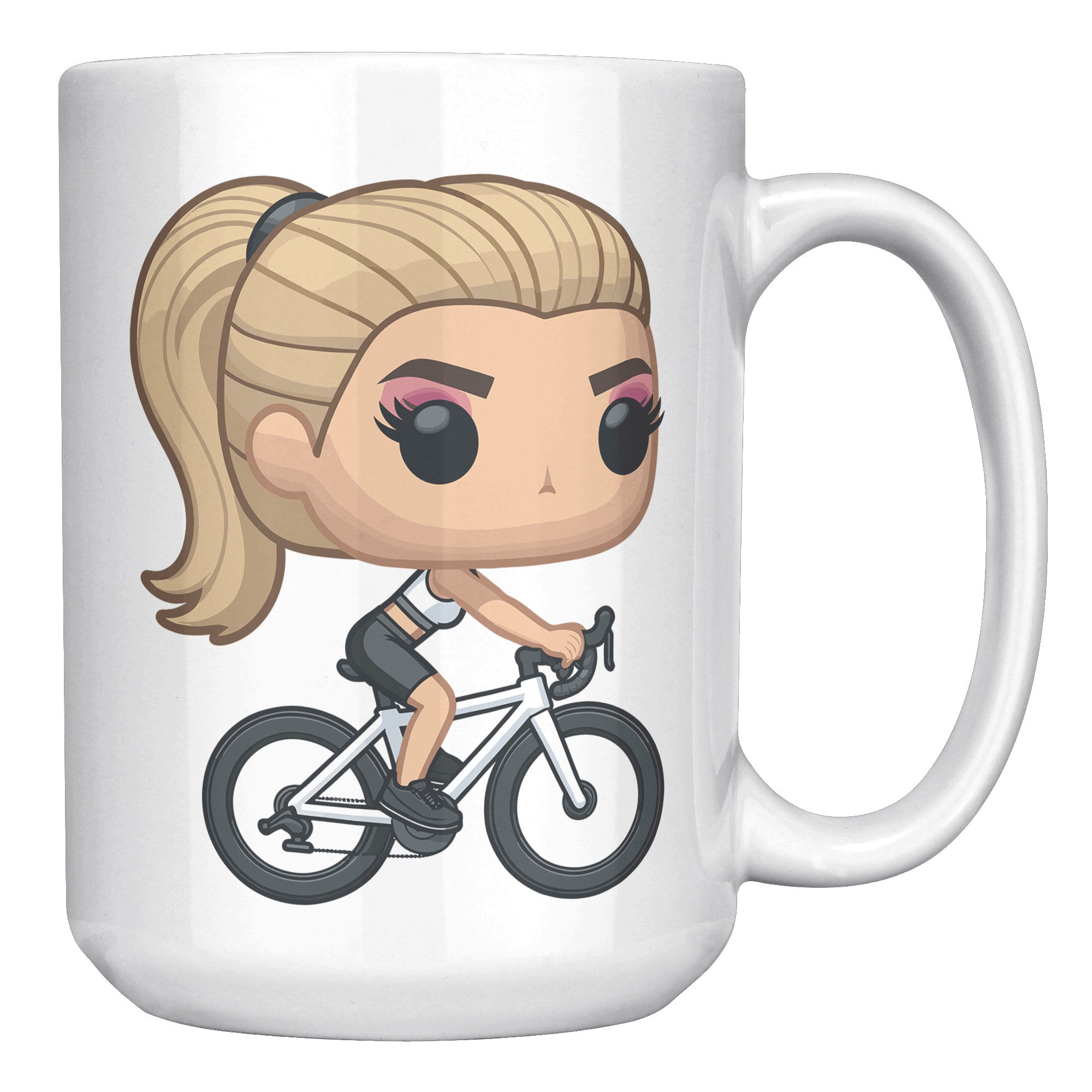 "Funko Pop Triathlon Athlete Coffee Mug - Multisport Morning Brew Cup - Ideal Gift for Triathletes - Swim, Bike, Run Inspired Mug" - S1
