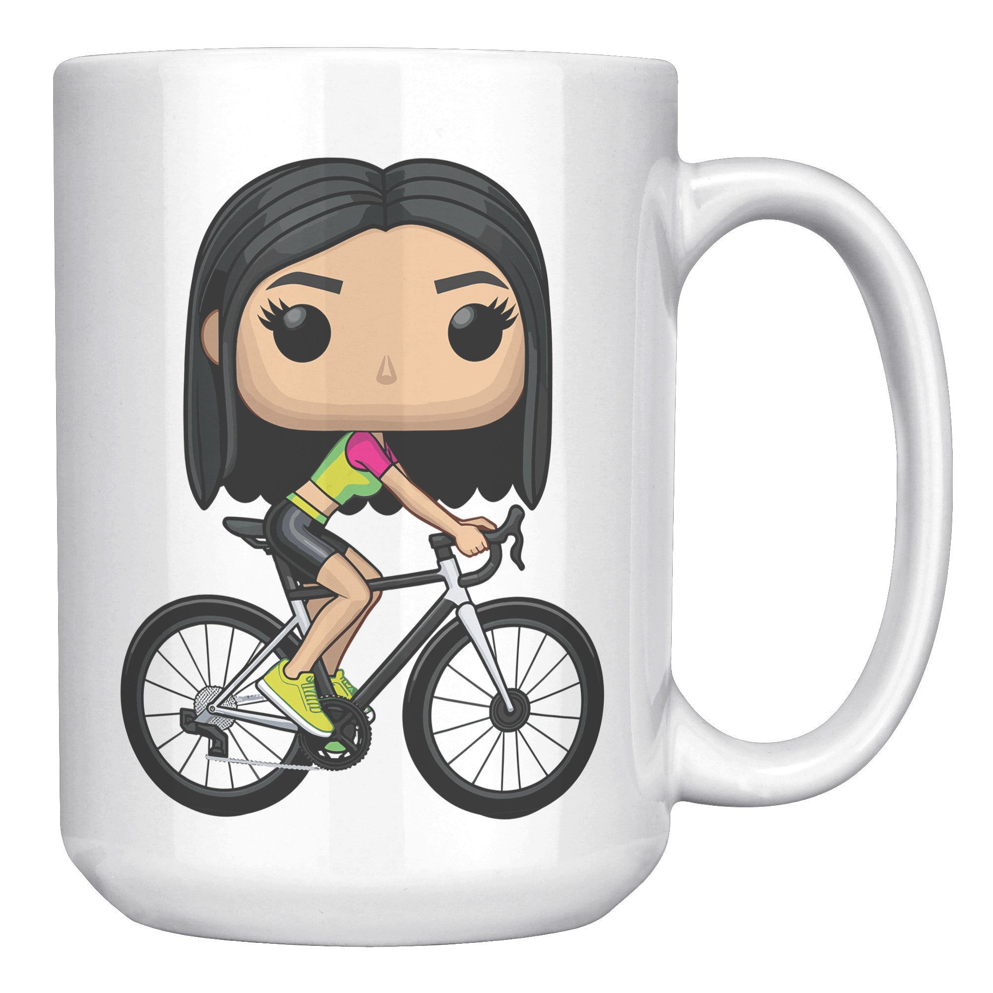 "Funko Pop Triathlon Athlete Coffee Mug - Multisport Morning Brew Cup - Ideal Gift for Triathletes - Swim, Bike, Run Inspired Mug" - P1