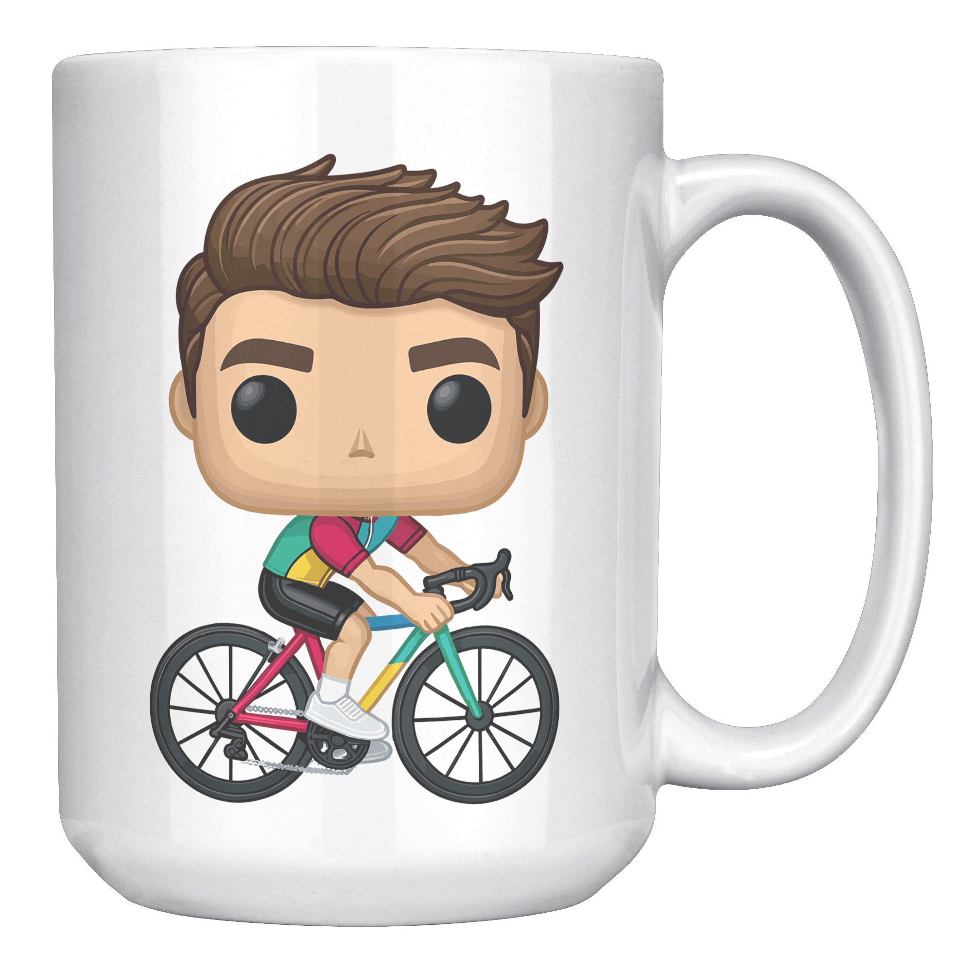 "Funko Pop Triathlon Athlete Coffee Mug - Multisport Morning Brew Cup - Ideal Gift for Triathletes - Swim, Bike, Run Inspired Mug" - V1