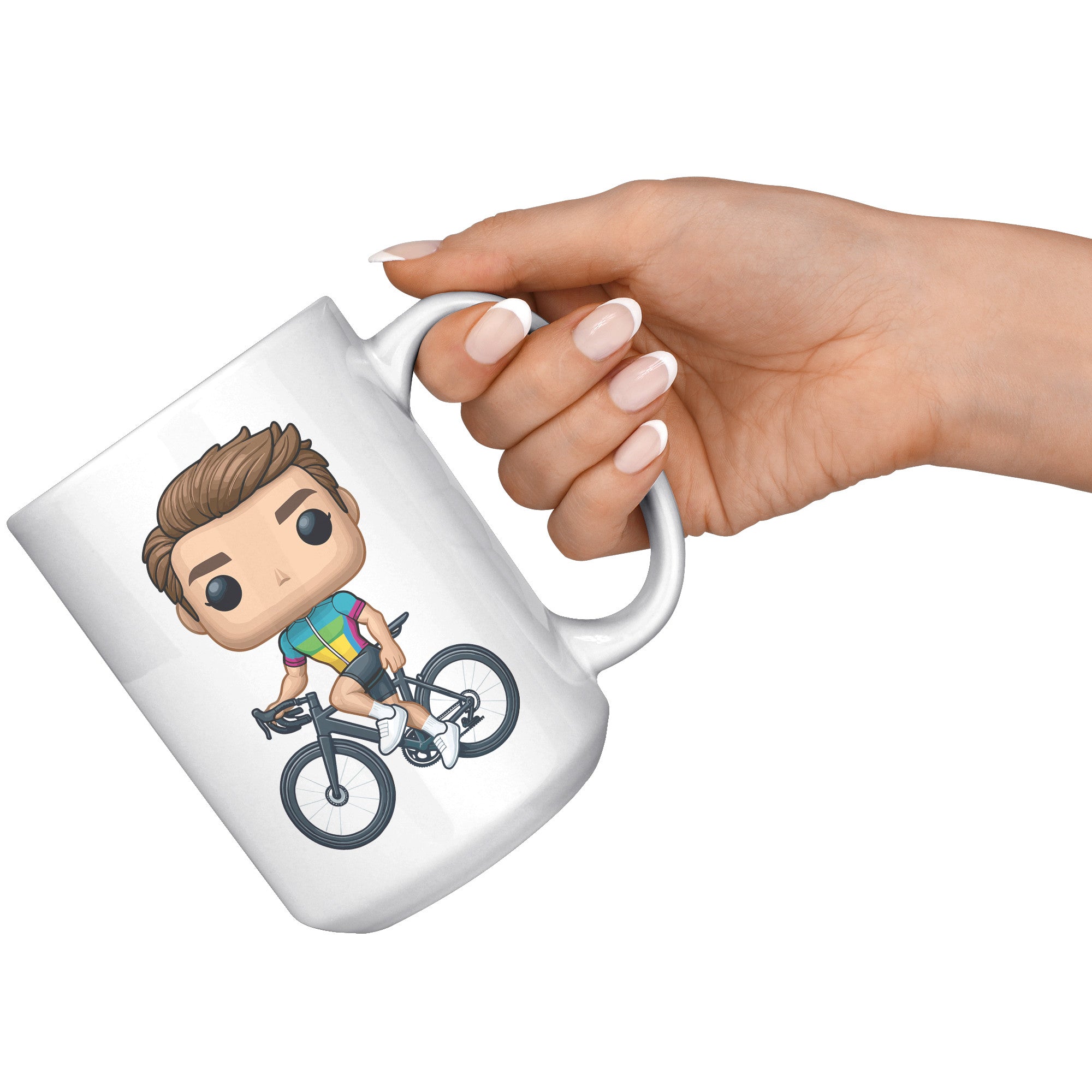 "Funko Pop Triathlon Athlete Coffee Mug - Multisport Morning Brew Cup - Ideal Gift for Triathletes - Swim, Bike, Run Inspired Mug" - W1
