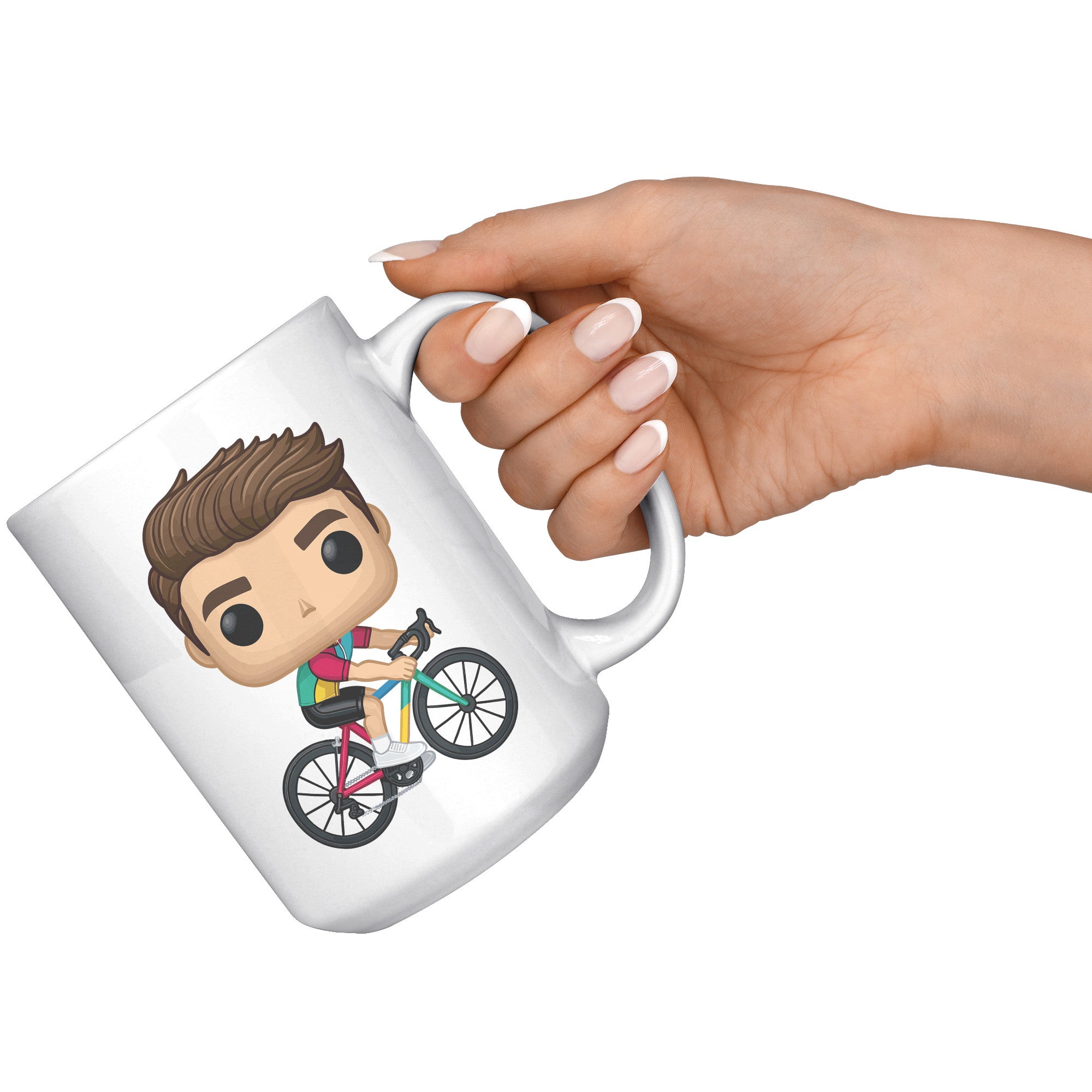 "Funko Pop Triathlon Athlete Coffee Mug - Multisport Morning Brew Cup - Ideal Gift for Triathletes - Swim, Bike, Run Inspired Mug" - V1