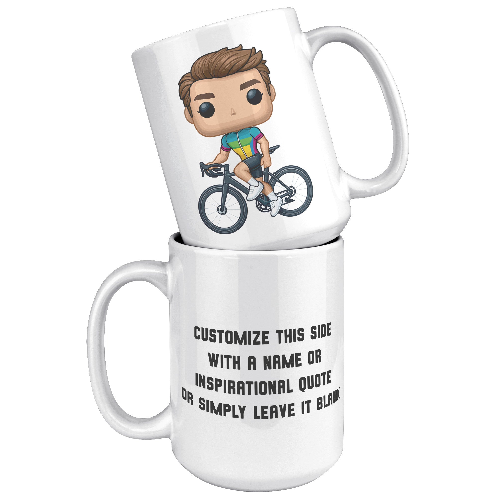 "Funko Pop Triathlon Athlete Coffee Mug - Multisport Morning Brew Cup - Ideal Gift for Triathletes - Swim, Bike, Run Inspired Mug" - W1