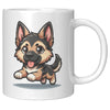 11oz German Shepherd Cartoon Coffee Mug - Loyal GSD Lover Coffee Mug - Perfect Gift for German Shepherd Owners - Protective Dog Breed Coffee Mug - A