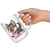 15oz German Shepherd Cartoon Coffee Mug - Loyal GSD Lover Coffee Mug - Perfect Gift for German Shepherd Owners - Protective Dog Breed Coffee Mug - C1