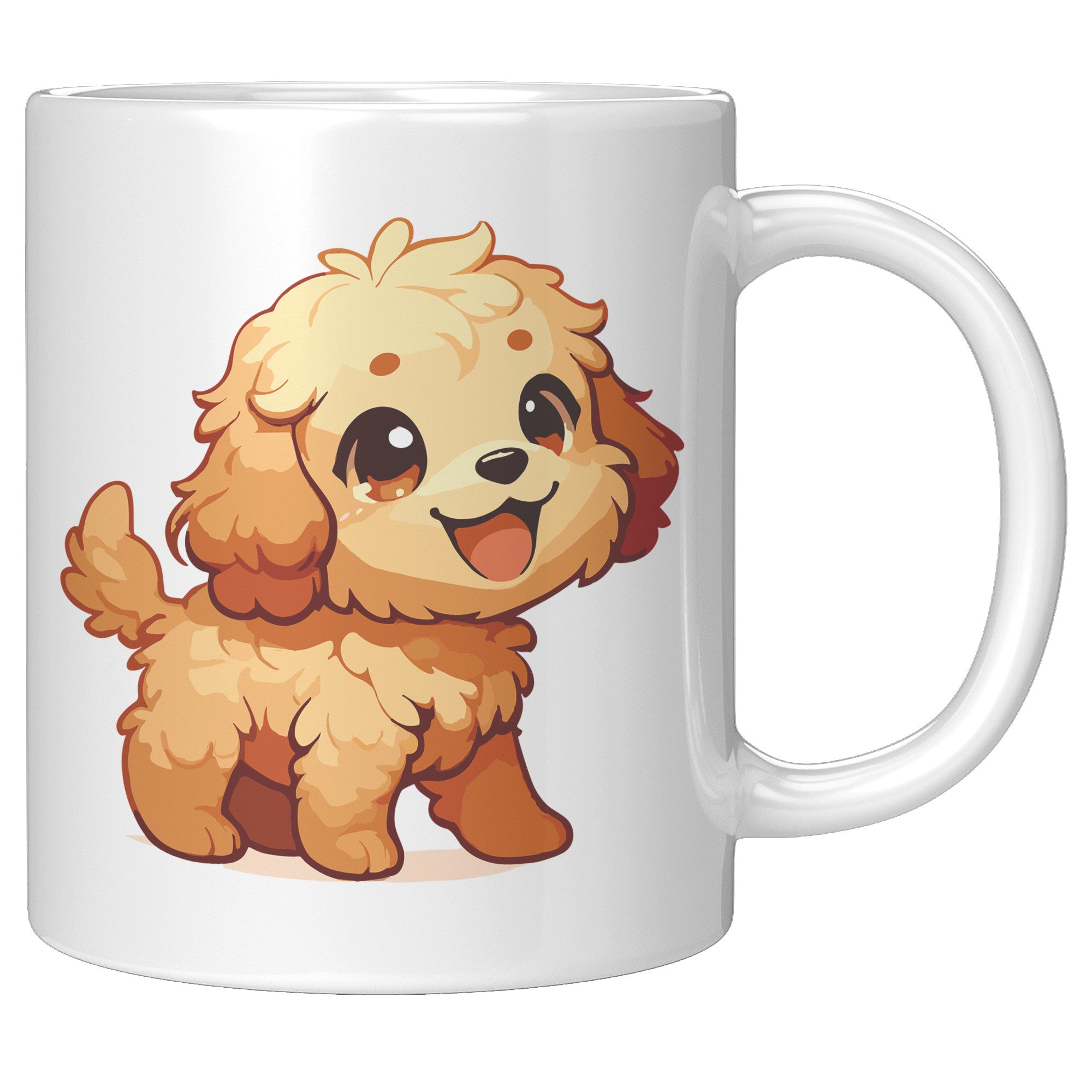 11oz Golden Retriever Cartoon Coffee Mug - Heartwarming Dog Lover Coffee Mug - Perfect Gift for Golden Owners - Friendly Pup Coffee Mug - W