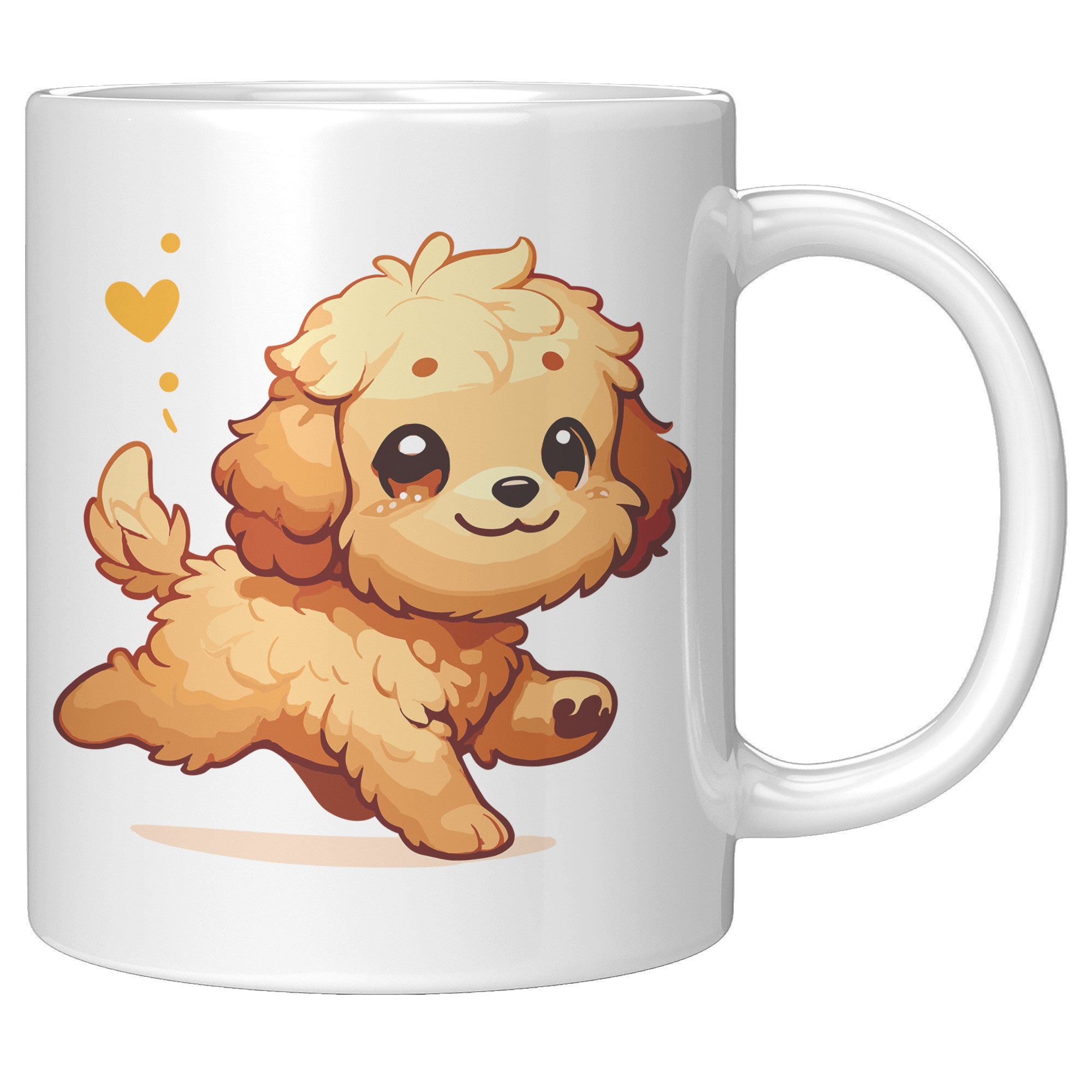 11oz Golden Retriever Cartoon Coffee Mug - Heartwarming Dog Lover Coffee Mug - Perfect Gift for Golden Owners - Friendly Pup Coffee Mug - X