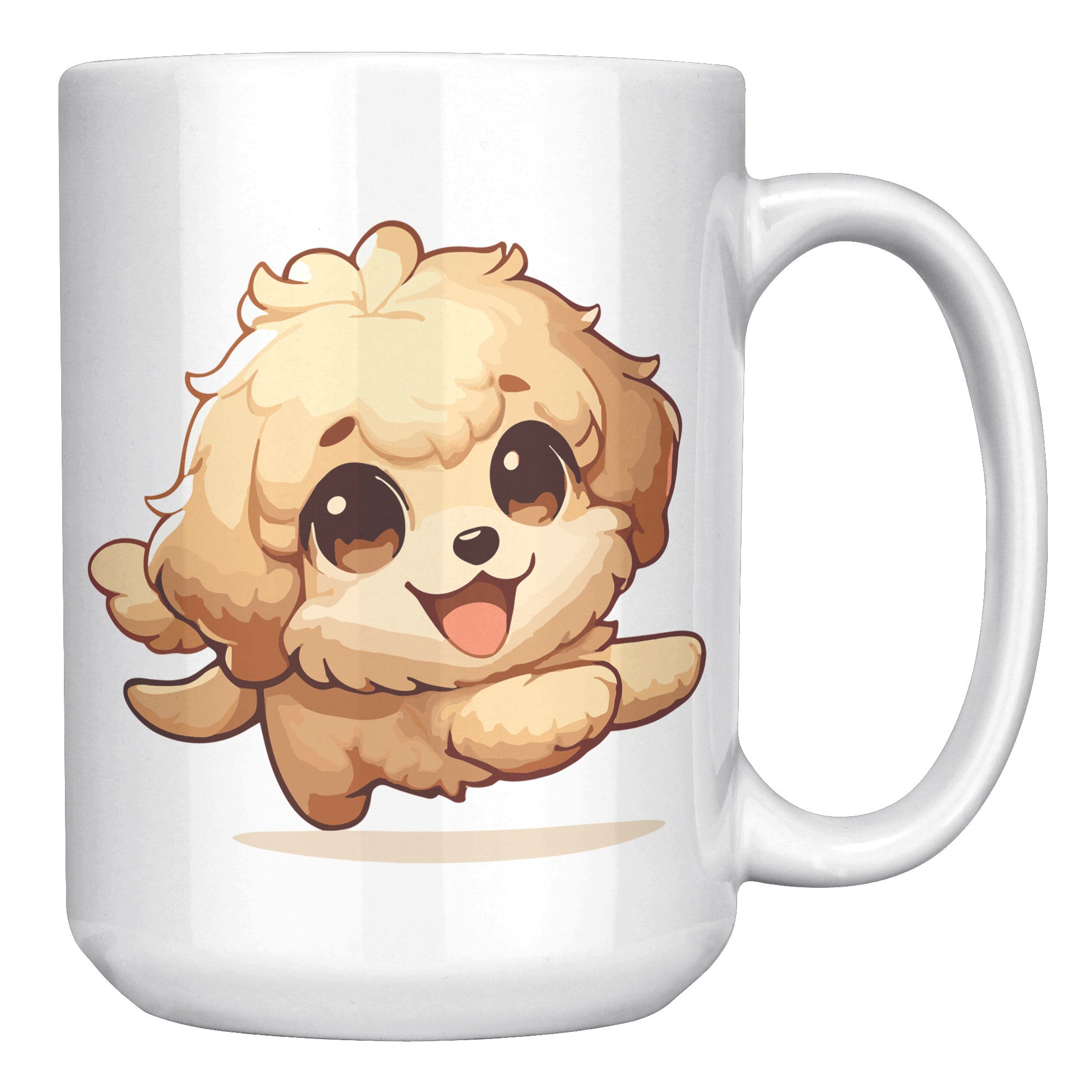 15oz Golden Retriever Cartoon Coffee Mug - Heartwarming Dog Lover Coffee Mug - Perfect Gift for Golden Owners - Friendly Pup Coffee Mug - V1