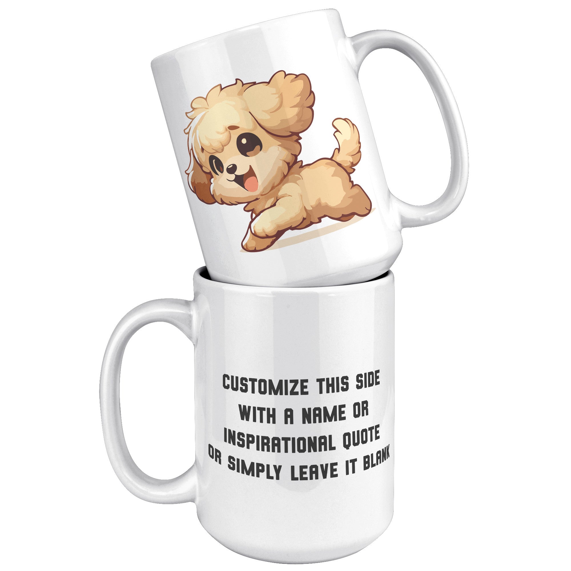15oz Golden Retriever Cartoon Coffee Mug - Heartwarming Dog Lover Coffee Mug - Perfect Gift for Golden Owners - Friendly Pup Coffee Mug - S1