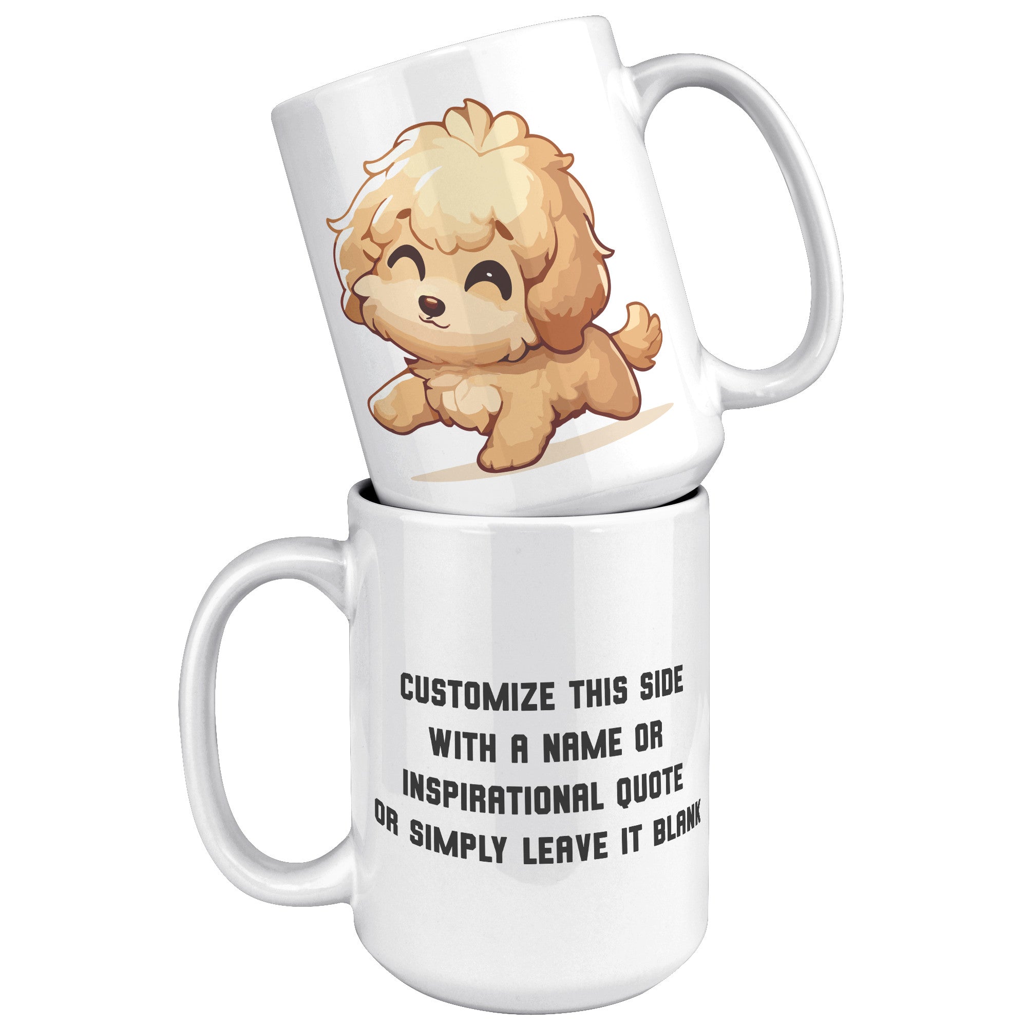 15oz Golden Retriever Cartoon Coffee Mug - Heartwarming Dog Lover Coffee Mug - Perfect Gift for Golden Owners - Friendly Pup Coffee Mug - T1