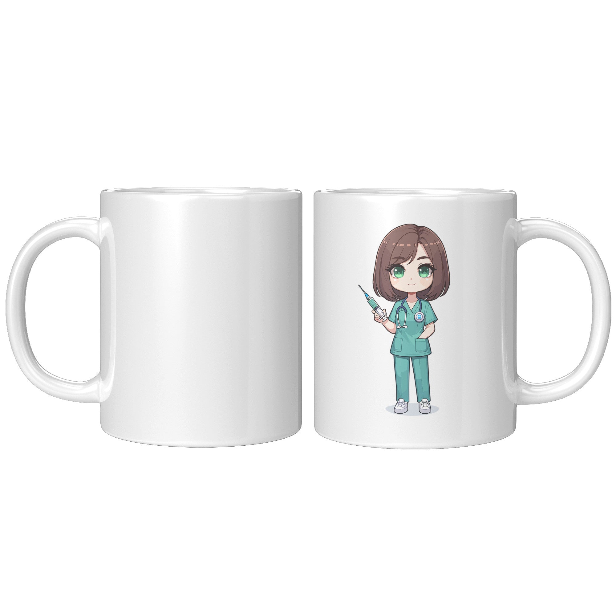 11 oz Custom RN Nurse Gift Coffee Mug - Cute Cartoon Nurse Design - Perfect for Nurse's Day, Birthdays, Graduations - Durable & Fun Mug for Everyday Heroes