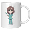 11 oz Custom RN Nurse Gift Coffee Mug - Cute Cartoon Nurse Design - Perfect for Nurse's Day, Birthdays, Graduations - Durable & Fun Mug for Everyday Heroes