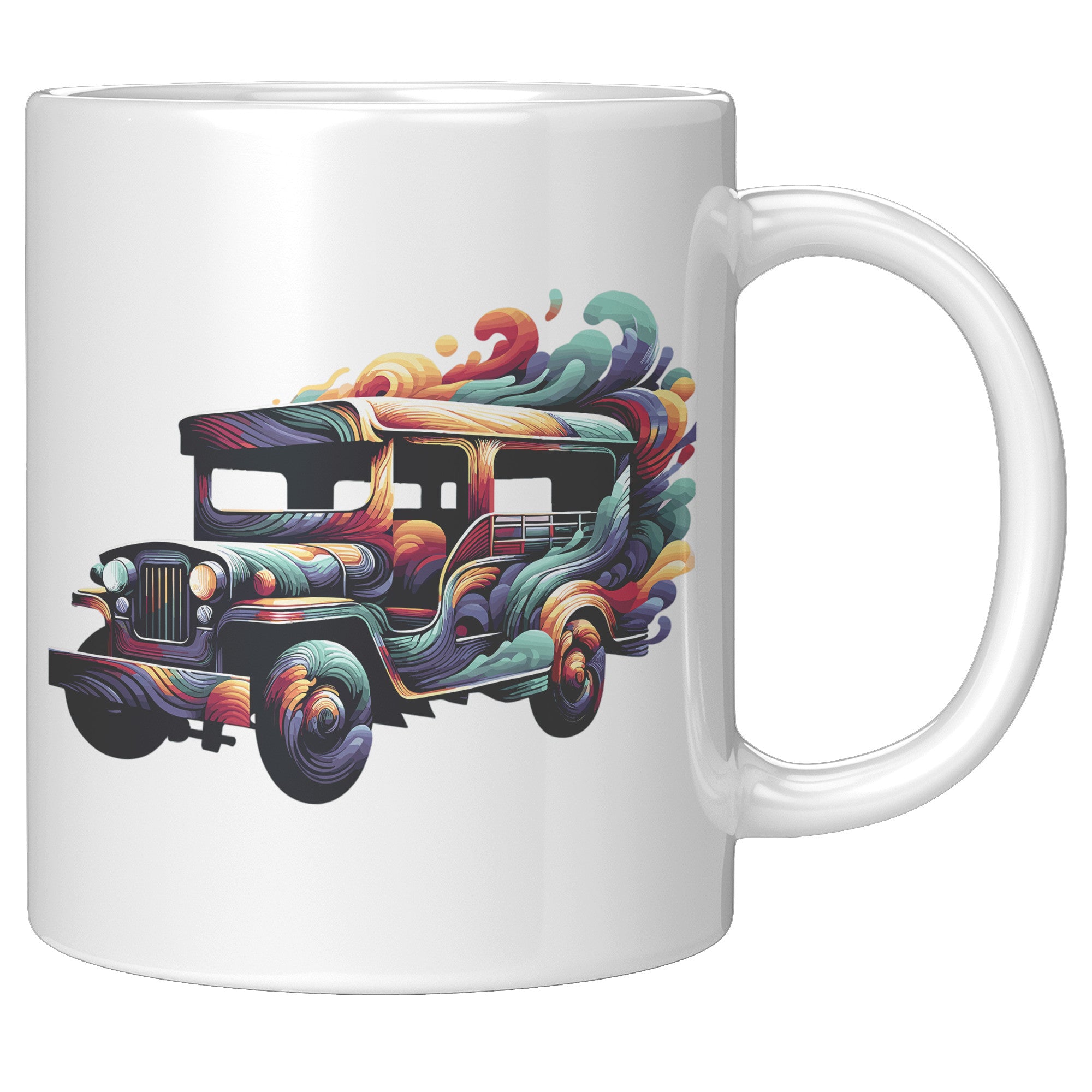 Iconic Jeepney Coffee Mug - Celebrate Filipino Culture - Unique Philippines-Inspired Cup - Perfect Gift for Pinoy Pride! - L