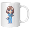 11 oz Custom RN Nurse Gift Coffee Mug - Cute Cartoon Nurse Design - Perfect for Nurse's Day, Birthdays, Graduations - Durable & Fun Mug for Everyday Heroes