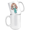 15 oz Custom RN Nurse Gift Coffee Mug - Cute Cartoon Nurse Design - Perfect for Nurse's Day, Birthdays, Graduations - Durable & Fun Mug for Everyday Heroes
