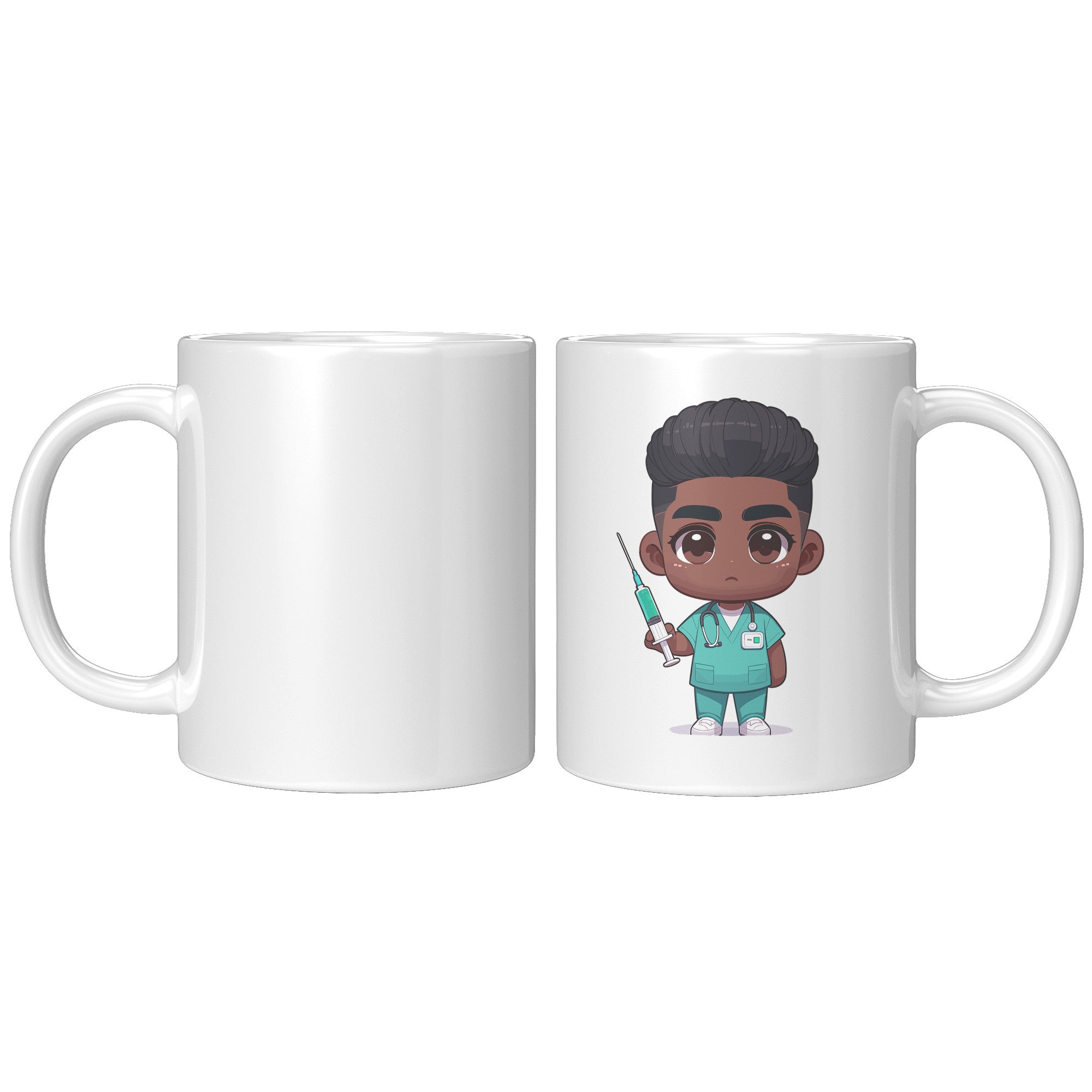 11 oz Custom RN Nurse Gift Coffee Mug - Cute Cartoon Nurse Design - Perfect for Nurse's Day, Birthdays, Graduations - Durable & Fun Mug for Everyday Heroes
