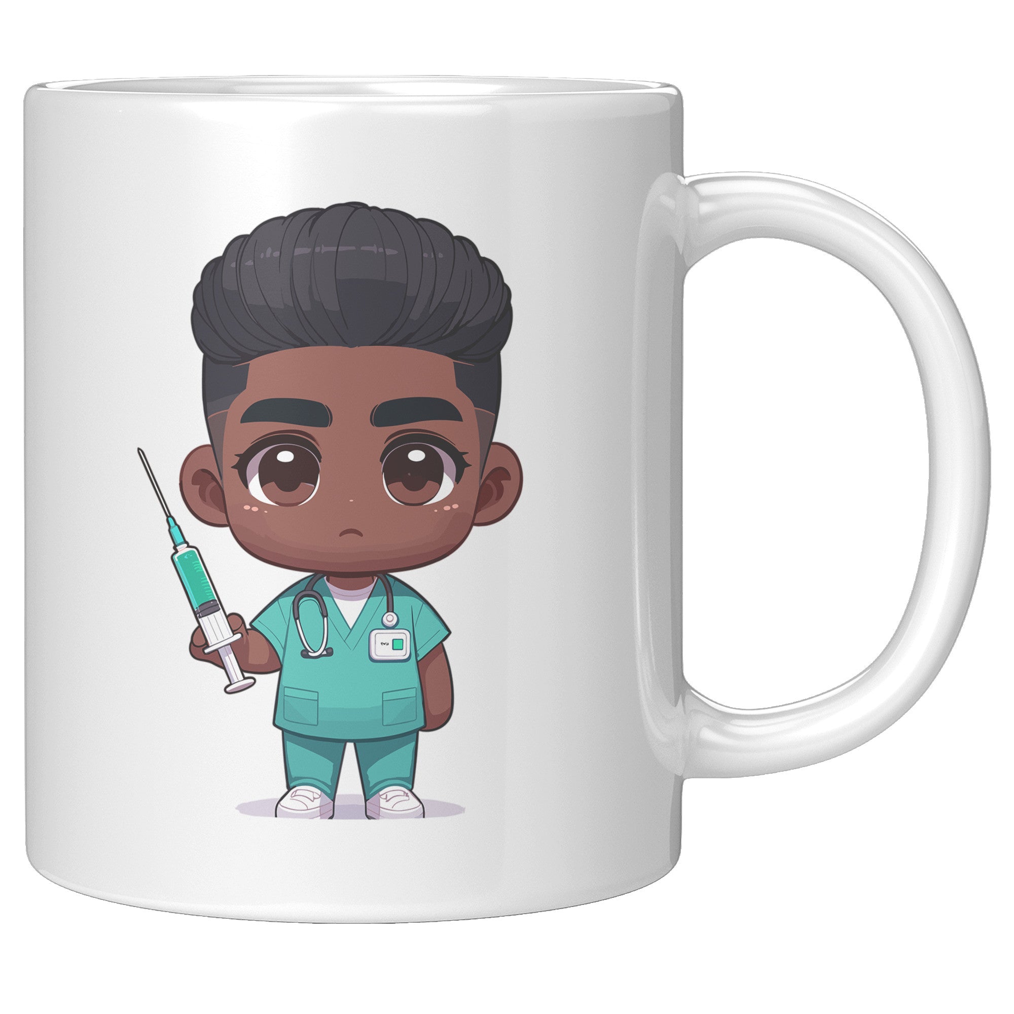 11 oz Custom RN Nurse Gift Coffee Mug - Cute Cartoon Nurse Design - Perfect for Nurse's Day, Birthdays, Graduations - Durable & Fun Mug for Everyday Heroes