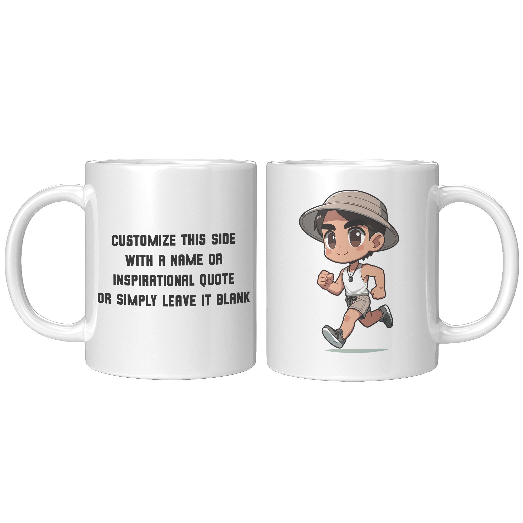 Male Runner Inspirational Mug - Motivational Running Quotes Cup - Perfect Gift for Marathon Men - Runner's Daily Dose of Determination - C