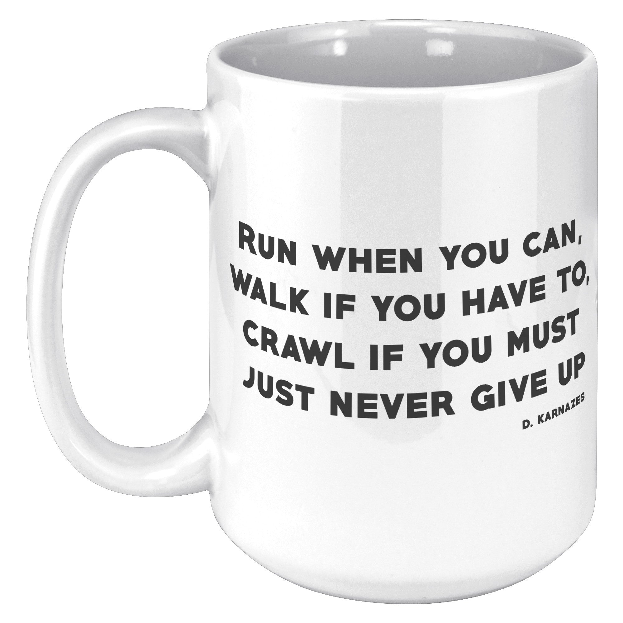 Male Runner Inspirational Mug - Motivational Running Quotes Cup - Perfect Gift for Marathon Men - Runner's Daily Dose of Determination - D1
