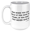 Male Runner Inspirational Mug - Motivational Running Quotes Cup - Perfect Gift for Marathon Men - Runner's Daily Dose of Determination - D1