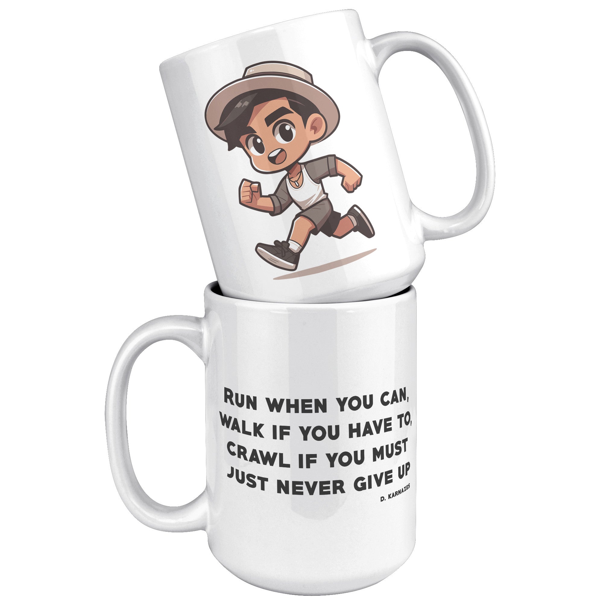 Male Runner Inspirational Mug - Motivational Running Quotes Cup - Perfect Gift for Marathon Men - Runner's Daily Dose of Determination - D1