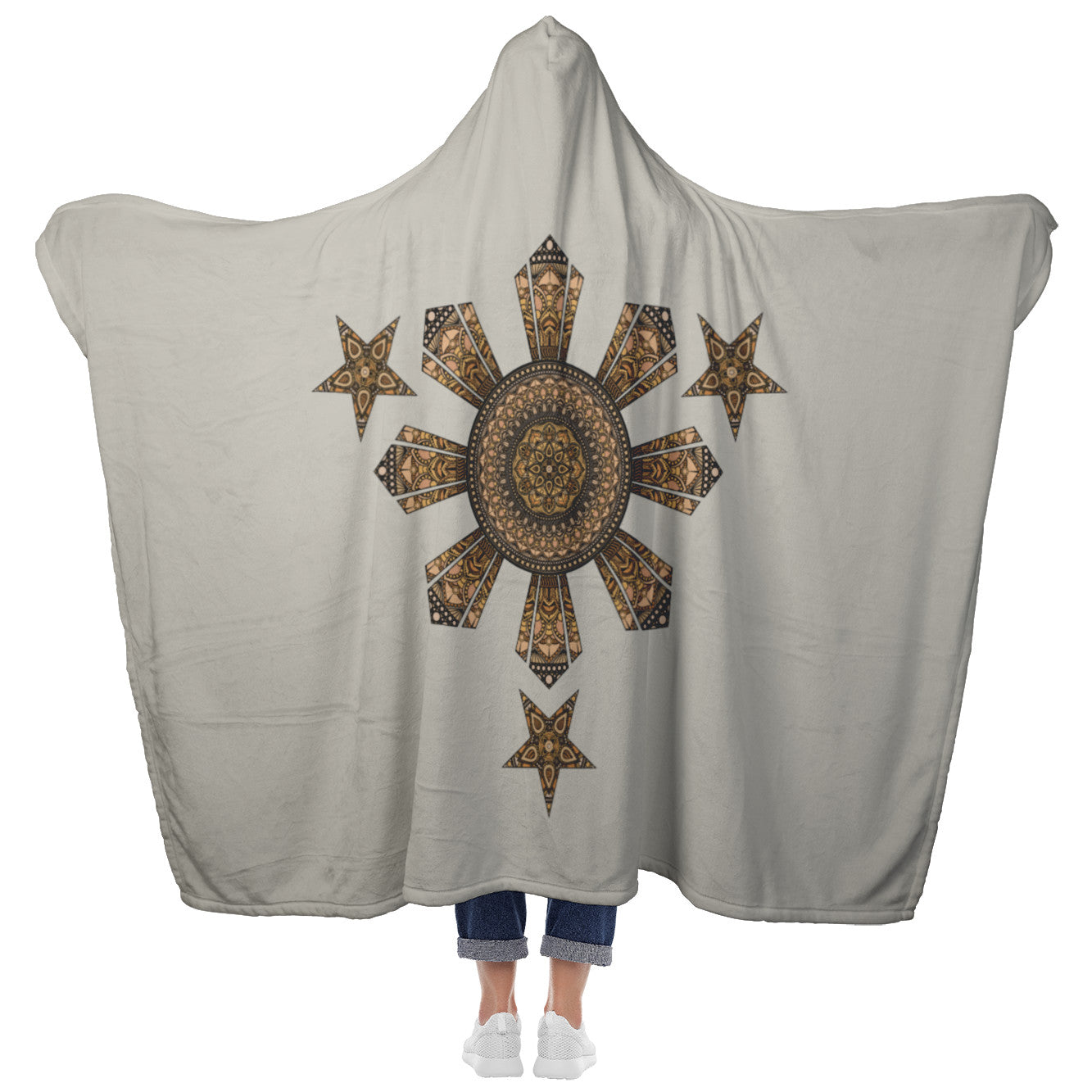 Mandala 8 Ray Hooded Blanket