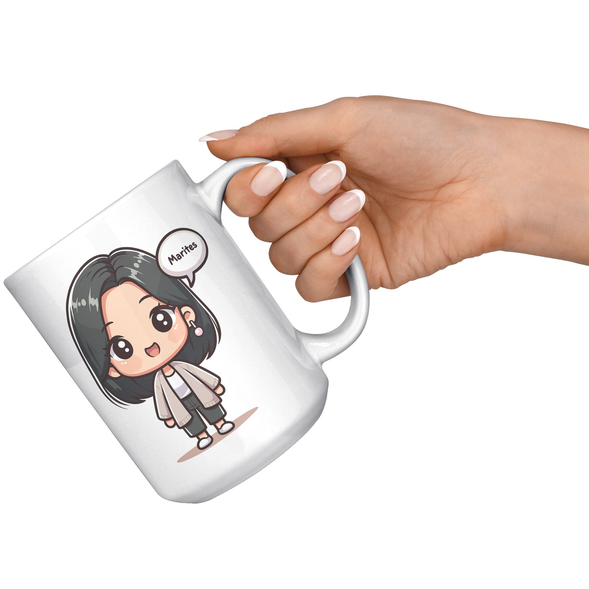 "Marites Gossip Queen Coffee Mug - Cute Cartoon 'Ano Ang Latest?' Cup - Perfect Chismosa Gift - Filipino Slang Tea Mug" - D1