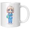 11 oz Custom RN Nurse Gift Coffee Mug - Cute Cartoon Nurse Design - Perfect for Nurse's Day, Birthdays, Graduations - Durable & Fun Mug for Everyday Heroes