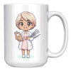 15 oz Custom Cartoon Dentist DDS Coffee Mug - Adorable Dental Cartoon Cup - Fun Gift for Dentists & Dental Students - Smile-Inspiring Morning Brew Holder -EE