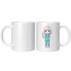 11 oz Custom RN Nurse Gift Coffee Mug - Cute Cartoon Nurse Design - Perfect for Nurse's Day, Birthdays, Graduations - Durable & Fun Mug for Everyday Heroes