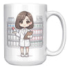 15oz Custom Pharmacist Character Coffee Mug - Cute Pharmacy Cartoon Cup - Perfect Gift for Pharmacists & Pharmacy Techs - Fun Prescription for Your Coffee! - A1