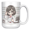 15oz Custom Pharmacist Character Coffee Mug - Cute Pharmacy Cartoon Cup - Perfect Gift for Pharmacists & Pharmacy Techs - Fun Prescription for Your Coffee! - A1
