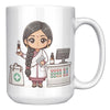 15oz Custom Pharmacist Character Coffee Mug - Cute Pharmacy Cartoon Cup - Perfect Gift for Pharmacists & Pharmacy Techs - Fun Prescription for Your Coffee! - A1