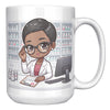 15oz Custom Pharmacist Character Coffee Mug - Cute Pharmacy Cartoon Cup - Perfect Gift for Pharmacists & Pharmacy Techs - Fun Prescription for Your Coffee! - A1