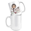 15oz Custom Pharmacist Character Coffee Mug - Cute Pharmacy Cartoon Cup - Perfect Gift for Pharmacists & Pharmacy Techs - Fun Prescription for Your Coffee! - A1