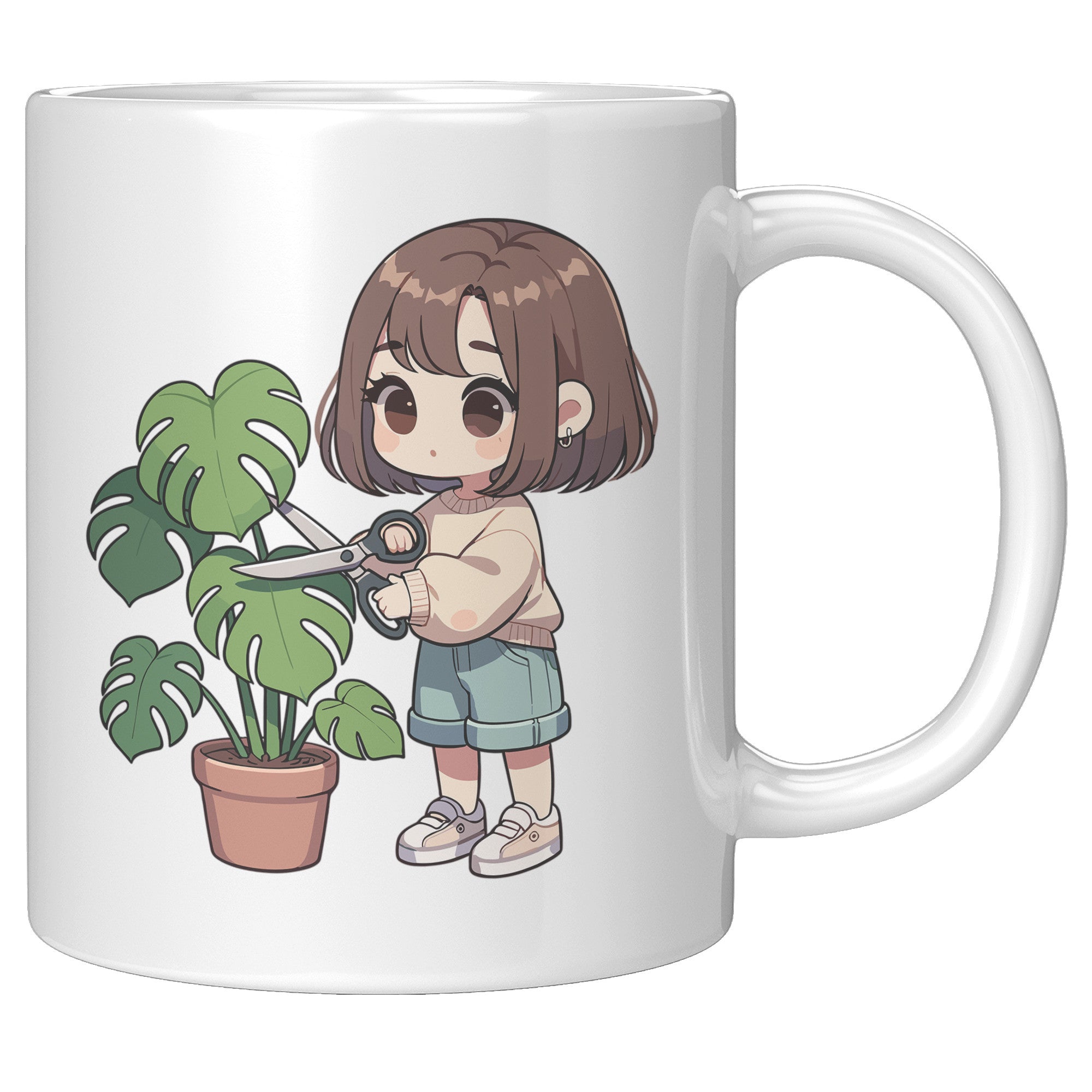 Plantita Coffee Mug - Cartoon Plant Lover Cup - Perfect Gift for Filipino Plant Moms - Auntie's Gardening Mug - G