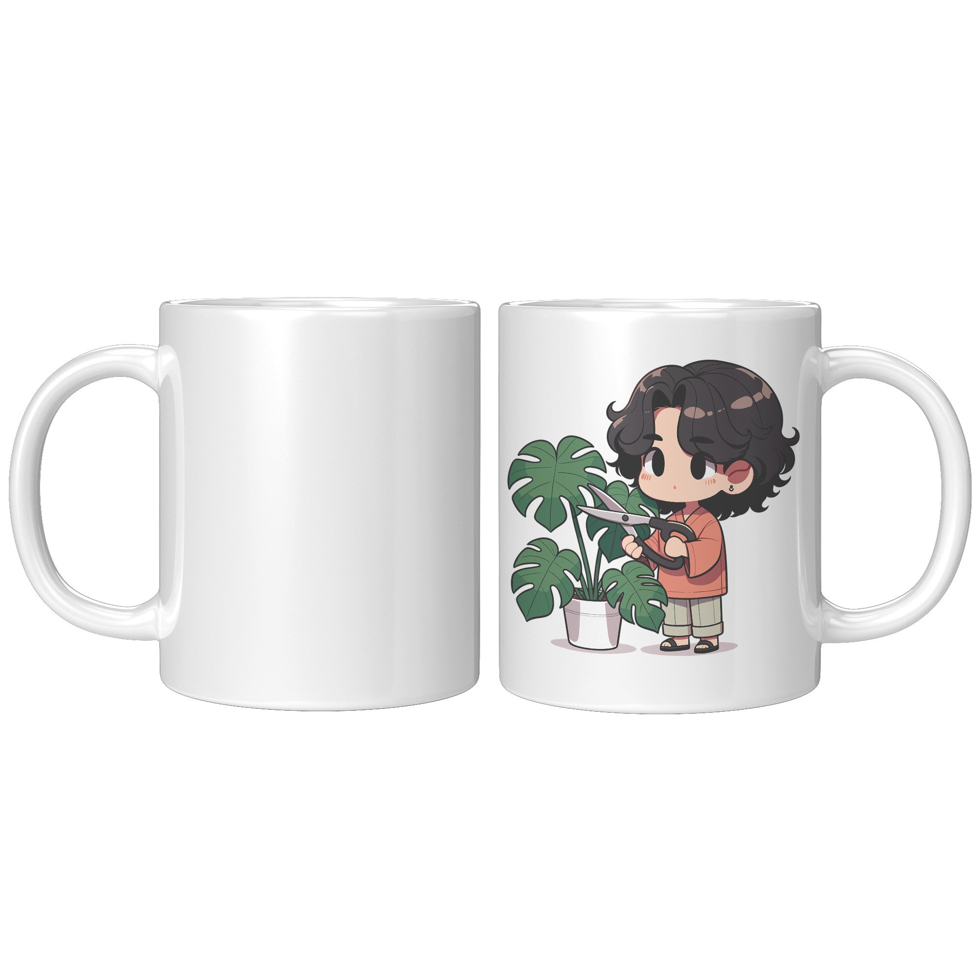 Plantito Coffee Mug - Cartoon Plant Enthusiast Cup - Ideal Gift for Filipino Plant Dads - Uncle's Gardening Mug - B