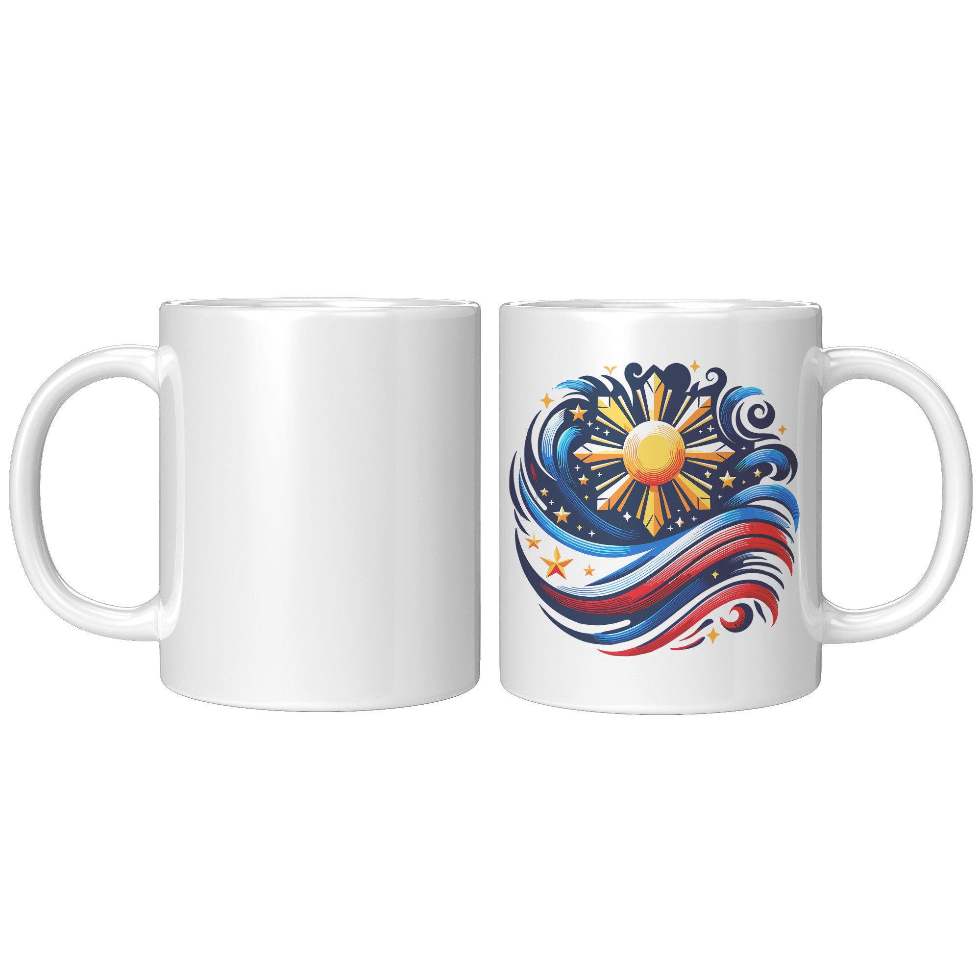 Proudly Pinoy Coffee Mug - Vibrant Filipino Flag Design - Patriotic Gift for Filipinos - Celebrate Heritage with Every Sip!" - E