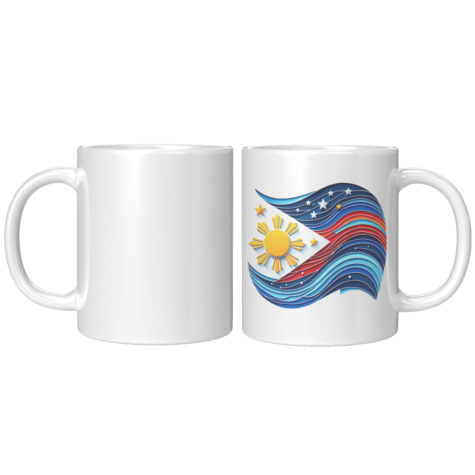 Proudly Pinoy Coffee Mug - Vibrant Filipino Flag Design - Patriotic Gift for Filipinos - Celebrate Heritage with Every Sip!" - K