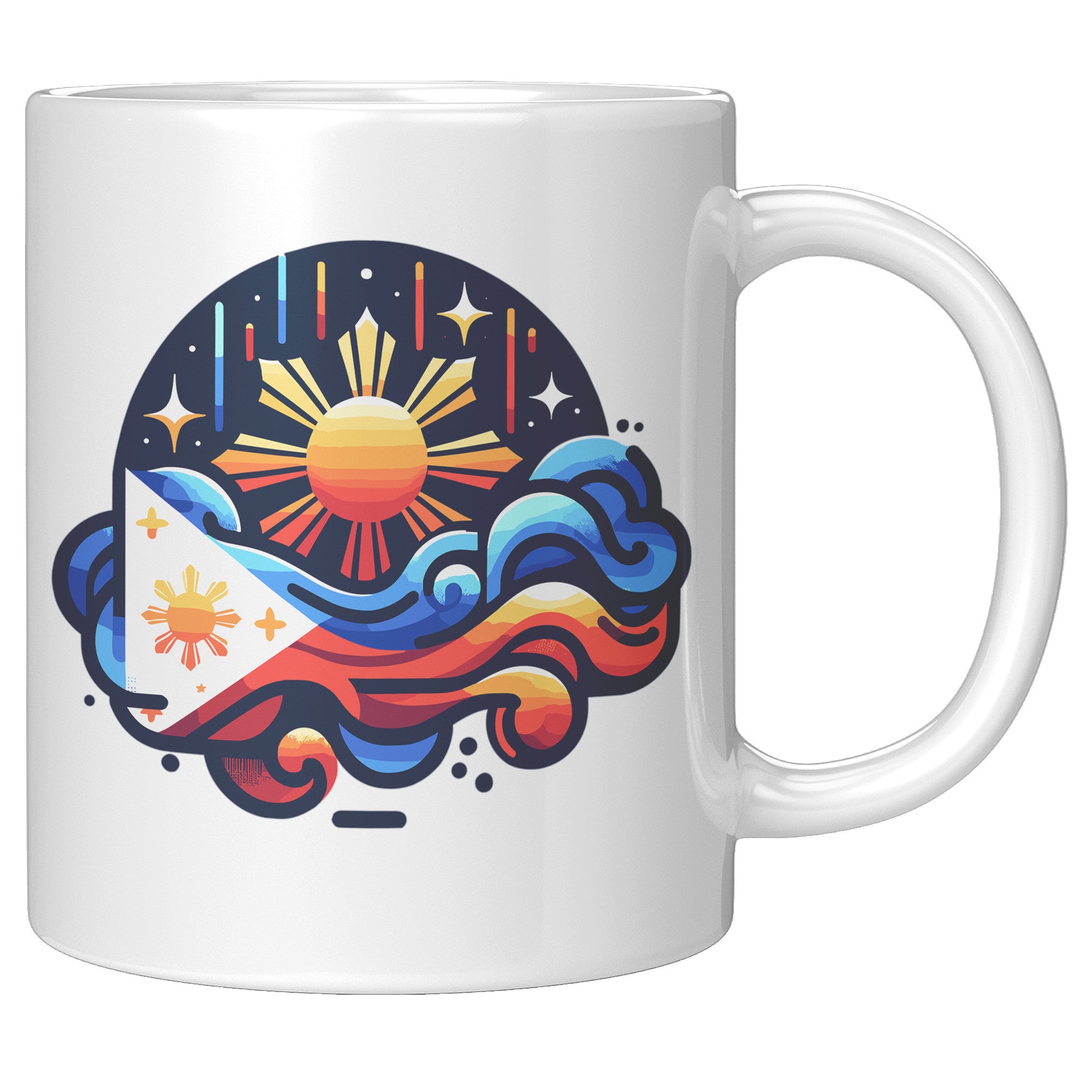Proudly Pinoy Coffee Mug - Vibrant Filipino Flag Design - Patriotic Gift for Filipinos - Celebrate Heritage with Every Sip!" - A