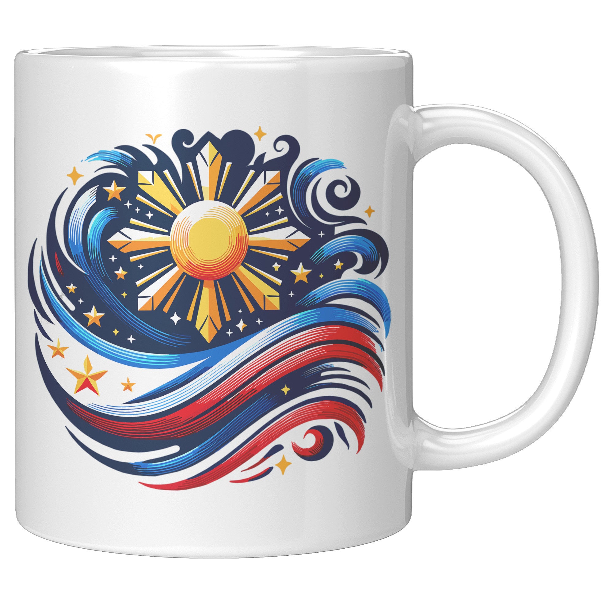 Proudly Pinoy Coffee Mug - Vibrant Filipino Flag Design - Patriotic Gift for Filipinos - Celebrate Heritage with Every Sip!" - E