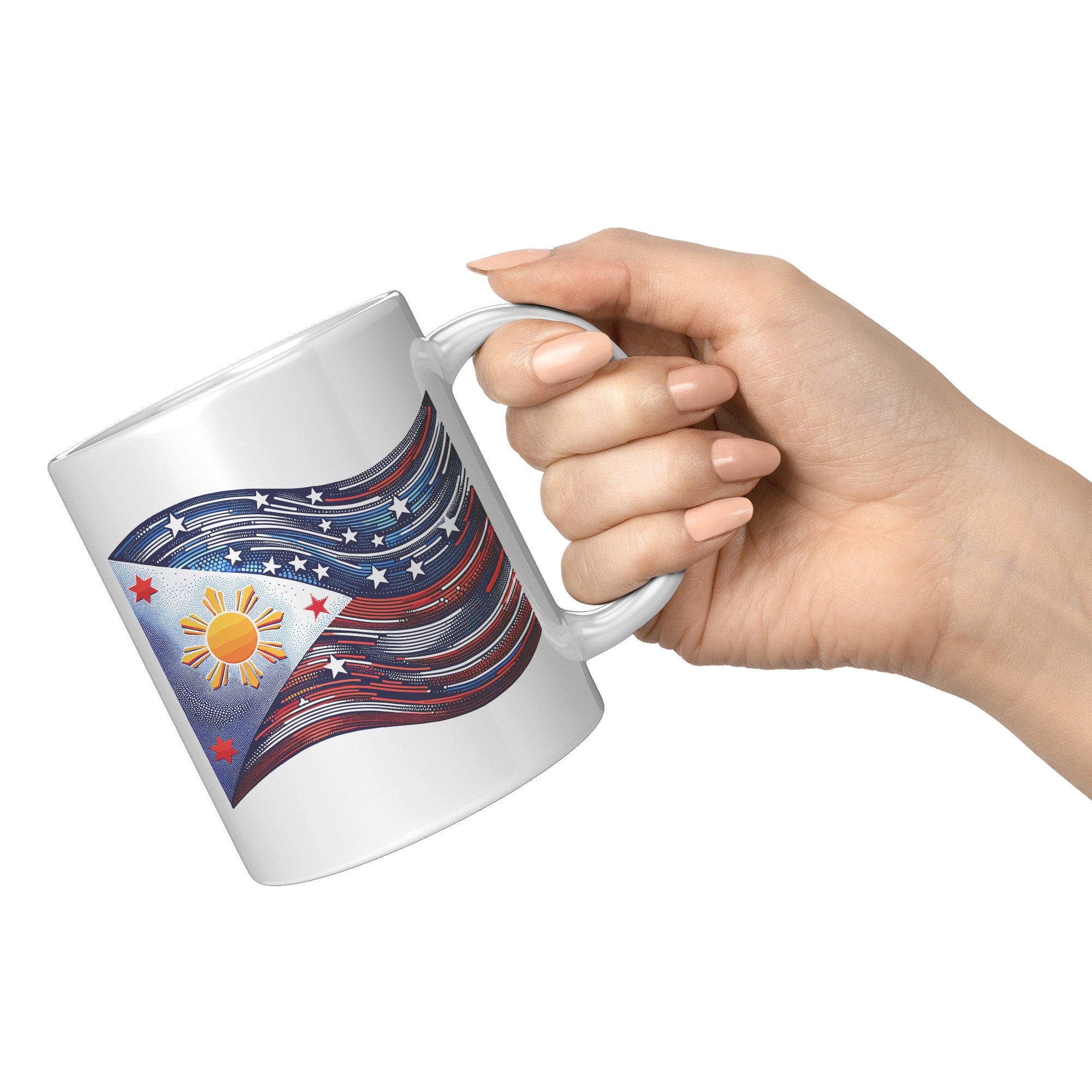 Proudly Pinoy Coffee Mug - Vibrant Filipino Flag Design - Patriotic Gift for Filipinos - Celebrate Heritage with Every Sip!" - O