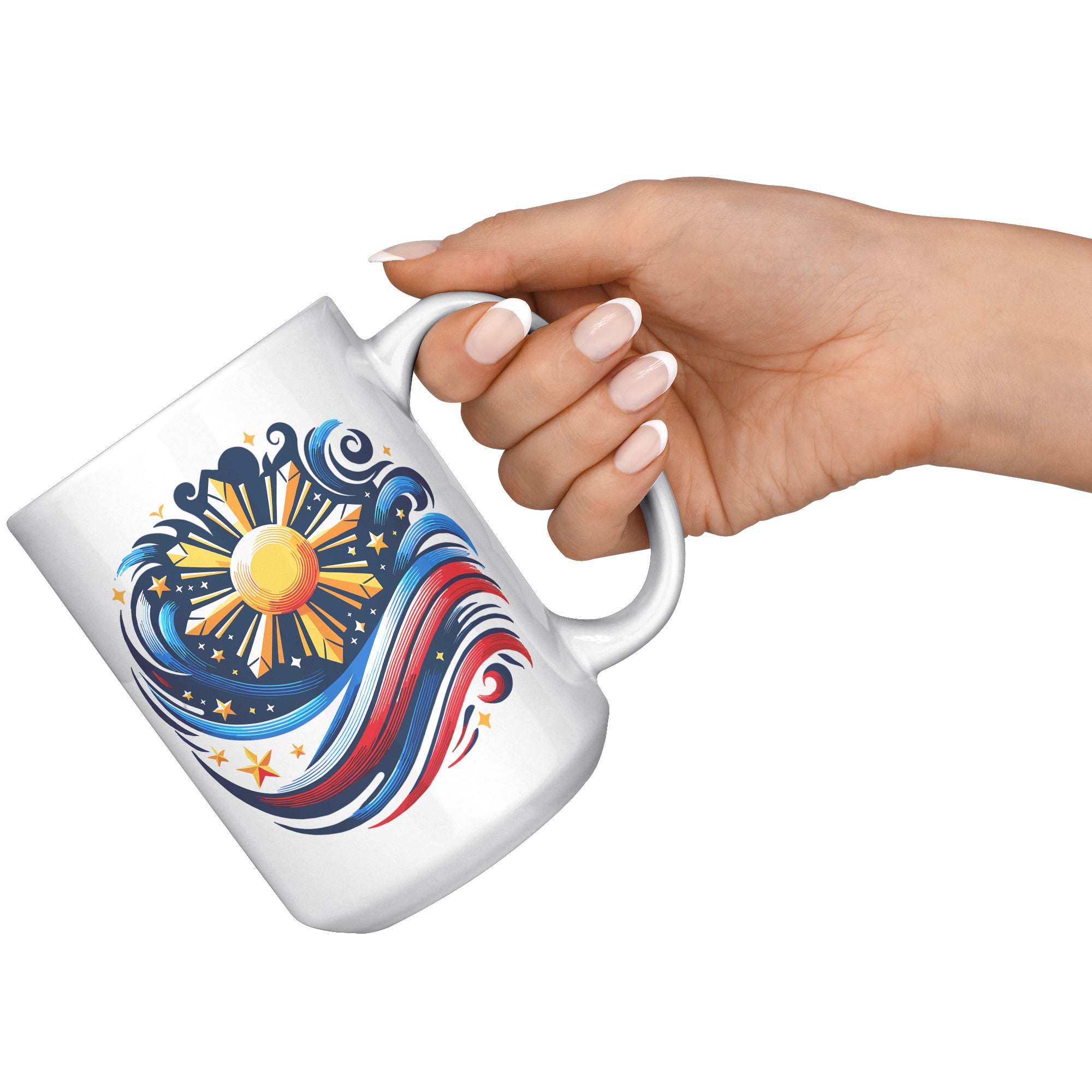 Proudly Pinoy Coffee Mug - Vibrant Filipino Flag Design - Patriotic Gift for Filipinos - Celebrate Heritage with Every Sip!" - E1